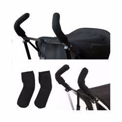 1 Pair Black Neoprene Baby Stroller Grip Cover Carriages Poussette Armrests Handle Protector Cover For Stroller New - Black