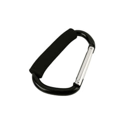 Large Carabiner Stroller Hooks Organizer Aluminum D Ring Spring Snap Keychain Clip Carry Handle for Hanging Purses Shopping - black