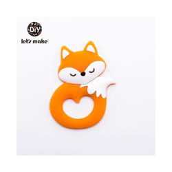 Baby Teether Food Grade Silicone Teethers Cartoon Animals Duck DIY Nursing Teething Pacifier Clip Baby Toy Teething Accessories - Orange