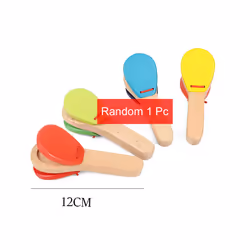 Children Musical Instrument Toys Mini Wooden Baby Stroller Accessories Clapping Board Log Color Bell Sand Hammer Sound TMZ - ...
