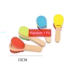 Children Musical Instrument Toys Mini Wooden Baby Stroller Accessories Clapping Board Log Color Bell Sand Hammer Sound TMZ - 1Pc L-Castanets