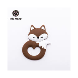 Baby Teether Food Grade Silicone Teethers Cartoon Animals Duck DIY Nursing Teething Pacifier Clip Baby Toy Teething Accessories - Brown