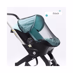 Baby repellent net for pushchairs, carriers and bassinets, elasticated drawstring net for Doona and car seats - black