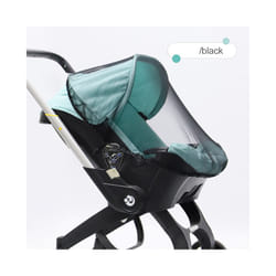 Baby repellent net for pushchairs, carriers and bassinets, elasticated drawstring net for Doona and car seats - black