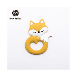 Baby Teether Food Grade Silicone Teethers Cartoon Animals Duck DIY Nursing Teething Pacifier Clip Baby Toy Teething Accessories - Yellow