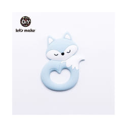 Baby Teether Food Grade Silicone Teethers Cartoon Animals Duck DIY Nursing Teething Pacifier Clip Baby Toy Teething Accessories - Blue