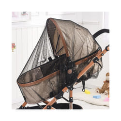 Universal Pram Net Baby Sunshades Mosquito Net Buggys Insect Net Fly Net Protection Cover for Stroller Pushchair - Black Star