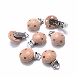 5Pcs/Lot New Arrival Lovely Wooden Pacifier Clip Natural Beech Wood Accessories for Baby Handmade Dummy Clips Pacifier Chain ...