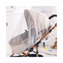 Universal Pram Net Baby Sunshades Mosquito Net Buggys Insect Net Fly Net Protection Cover for Stroller Pushchair - White Star