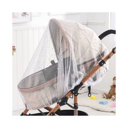 Universal Pram Net Baby Sunshades Mosquito Net Buggys Insect Net Fly Net Protection Cover for Stroller Pushchair - White Star