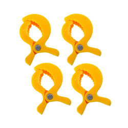 Baby Colorful Car Seat Accessories Plastic Pushchair Toy Clip Pram Stroller Peg To Hook Cover Blanket Mosquito Net Clips - Yellow 4 psc