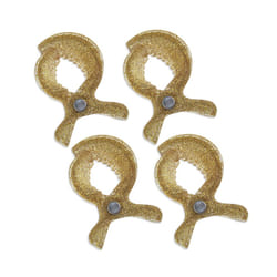 Baby Colorful Car Seat Accessories Plastic Pushchair Toy Clip Pram Stroller Peg To Hook Cover Blanket Mosquito Net Clips - Gold 4 psc