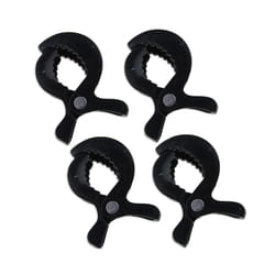 Baby Colorful Car Seat Accessories Plastic Pushchair Toy Clip Pram Stroller Peg To Hook Cover Blanket Mosquito Net Clips - Black 4 psc