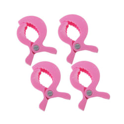 Baby Colorful Car Seat Accessories Plastic Pushchair Toy Clip Pram Stroller Peg To Hook Cover Blanket Mosquito Net Clips - Rose 4 psc