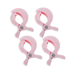 Baby Colorful Car Seat Accessories Plastic Pushchair Toy Clip Pram Stroller Peg To Hook Cover Blanket Mosquito Net Clips - Pink 4 psc
