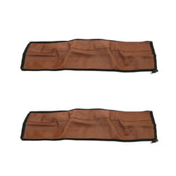 Baby Stroller Leather Handle Covers Trolley Armrest Protective Case Baby Cart Zipper Protector Cover Pushchair Accessories - 2PCS  Brown