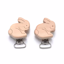 5Pcs/Lot New Arrival Lovely Wooden Pacifier Clip Natural Beech Wood Accessories for Baby Handmade Dummy Clips Pacifier Chain  ...