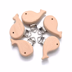5Pcs/Lot New Arrival Lovely Wooden Pacifier Clip Natural Beech Wood Accessories for Baby Handmade Dummy Clips Pacifier Chain  ...