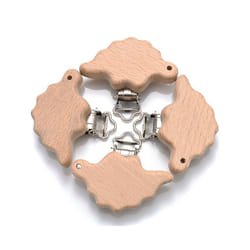 5Pcs/Lot New Arrival Lovely Wooden Pacifier Clip Natural Beech Wood Accessories for Baby Handmade Dummy Clips Pacifier Chain - BB