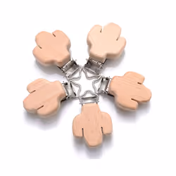 5Pcs/Lot New Arrival Lovely Wooden Pacifier Clip Natural Beech Wood Accessories for Baby Handmade Dummy Clips Pacifier Chain  ...