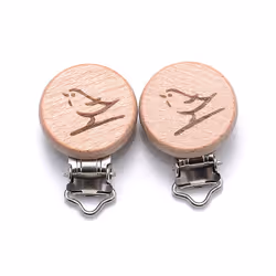 5Pcs/Lot New Arrival Lovely Wooden Pacifier Clip Natural Beech Wood Accessories for Baby Handmade Dummy Clips Pacifier Chain ...