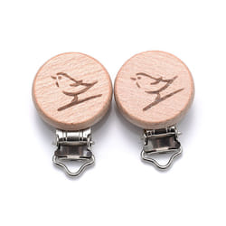 5Pcs/Lot New Arrival Lovely Wooden Pacifier Clip Natural Beech Wood Accessories for Baby Handmade Dummy Clips Pacifier Chain - P