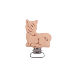 5Pcs/Lot New Arrival Lovely Wooden Pacifier Clip Natural Beech Wood Accessories for Baby Handmade Dummy Clips Pacifier Chain - A