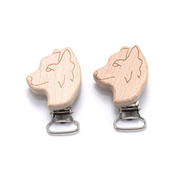 5Pcs/Lot New Arrival Lovely Wooden Pacifier Clip Natural Beech Wood Accessories for Baby Handmade Dummy Clips Pacifier Chain - W
