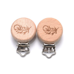 5Pcs/Lot New Arrival Lovely Wooden Pacifier Clip Natural Beech Wood Accessories for Baby Handmade Dummy Clips Pacifier Chain - M