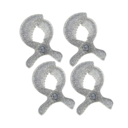 Baby Colorful Car Seat Accessories Plastic Pushchair Toy Clip Pram Stroller Peg To Hook Cover Blanket Mosquito Net Clips - Silver 4 psc