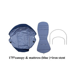 175 Stroller Hood&Seat Liner For Babyzen Yoyo Canopy Cover Cushion Fit YOYO2/YOYA Pram Sunshade 1:1 Fabric Stroller Accessories - blue and iron stent