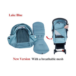 175 Stroller Hood&Seat Liner For Babyzen Yoyo Canopy Cover Cushion Fit YOYO2/YOYA Pram Sunshade 1:1 Fabric Stroller Accessories - New lake blue