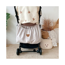 Reusable Washable Baby Milk Bottle Diapers Pouch Outdoor Travel Stroller Hanging Storage Organizer Nappy Storage Bag - Beige bear