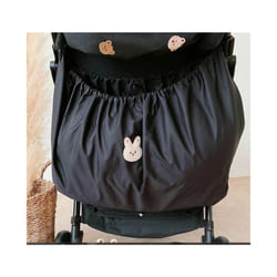 Reusable Washable Baby Milk Bottle Diapers Pouch Outdoor Travel Stroller Hanging Storage Organizer Nappy Storage Bag - Black rabbit