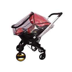 Foofoo baby carriage rain cover, car seat accessories, doona baby carriage rain cover PVC breathable double zipper windproof - WHITE
