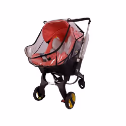 Foofoo baby carriage rain cover, car seat accessories, doona baby carriage rain cover PVC breathable double zipper windproof - WHITE