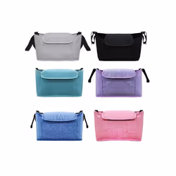 Pram Stroller Organizer Bag Diaper Bags Nursing Stroller Bag Stroller Accessories Stroller Cup Holder Cover With Shoulder - purple