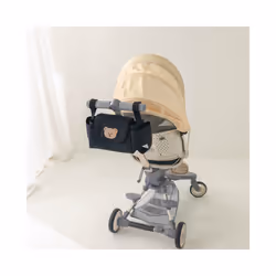 Baby Stroller Bag Pram Organizer Baby Accessories Cup Holder Newborn Trolley Portable Travel Car Bags for Carriages Universal - Black bears
