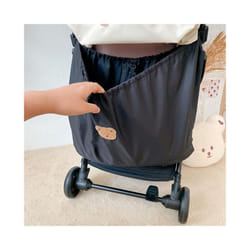 Reusable Washable Baby Milk Bottle Diapers Pouch Outdoor Travel Stroller Hanging Storage Organizer Nappy Storage Bag - Black bear