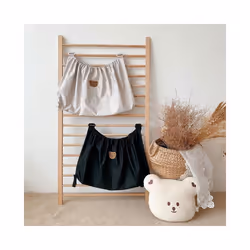 Reusable Washable Baby Milk Bottle Diapers Pouch Outdoor Travel Stroller Hanging Storage Organizer Nappy Storage Bag - Beige bear