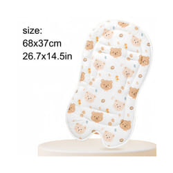 Baby Stroller Seat Cushion Kids Cotton Breathable Prams Cart MatÂ Pushchair Soft Mattress Infant Pad Travel Stroller Accessories - Biscuit Bear