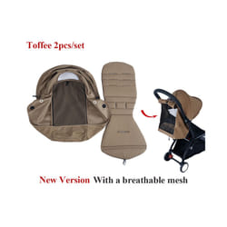 175 Stroller Hood&Seat Liner For Babyzen Yoyo Canopy Cover Cushion Fit YOYO2/YOYA Pram Sunshade 1:1 Fabric Stroller Accessories - New Toffee