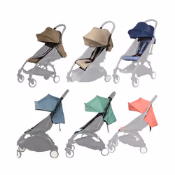 175 Stroller Hood&Seat Liner For Babyzen Yoyo Canopy Cover Cushion Fit YOYO2/YOYA Pram Sunshade 1:1 Fabric Stroller Accessories - New Toffee