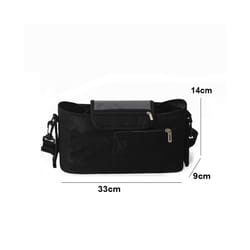 Baby Stroller Bag Pram Organizer Cartoon Bottle Holder Baby Stroller Accessories Hanging Caddy Storage Bag Mommy Bag - black