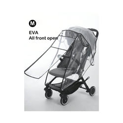 Baby stroller accessories waterproof and rainproof cover transparent windproof and dustproof opened for baby stroller raincoats - black M