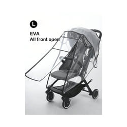 Baby stroller accessories waterproof and rainproof cover transparent windproof and dustproof opened for baby stroller raincoats - black L