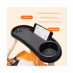 3 In 1 Baby Stroller Dinner Table Tray Phone Stand Plate Accessories Supplies for Toddler Infant Girl Boy Milk Bottle Cup - Black Phone Plate