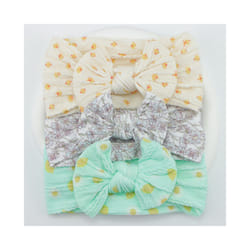 3Pcs Knit Bows Baby Headbands Lot Newborn Baby Girl Headband Set Elastic Nylon Children Turban Kids infant Baby Hair Accessories - C16