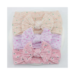 3Pcs Knit Bows Baby Headbands Lot Newborn Baby Girl Headband Set Elastic Nylon Children Turban Kids infant Baby Hair Accessories - C15