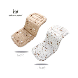 Comfortable Cotton Baby Stroller Pad Four Seasons General Soft Seat Cushion Child Cart Seat Mat Kids Pushchair Cushion For - white stars
